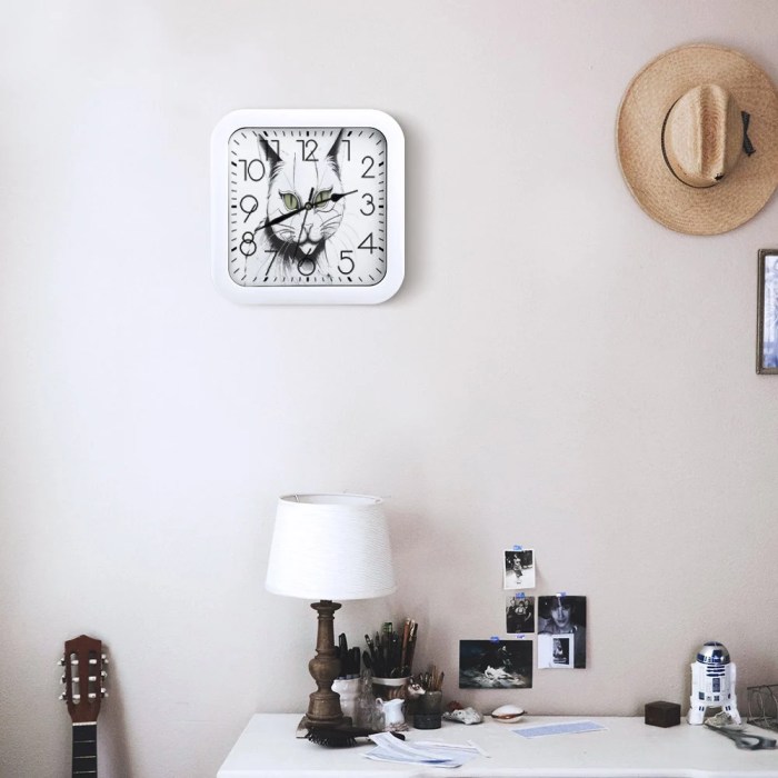 Carlton unique cat mirror wall clock modern design home decor
